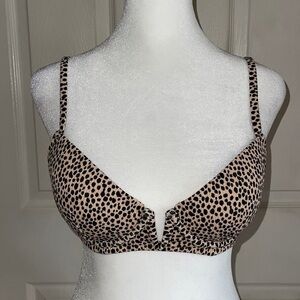 Shade & Shore Tan And Black Leopard Print Underwire Bikini Top